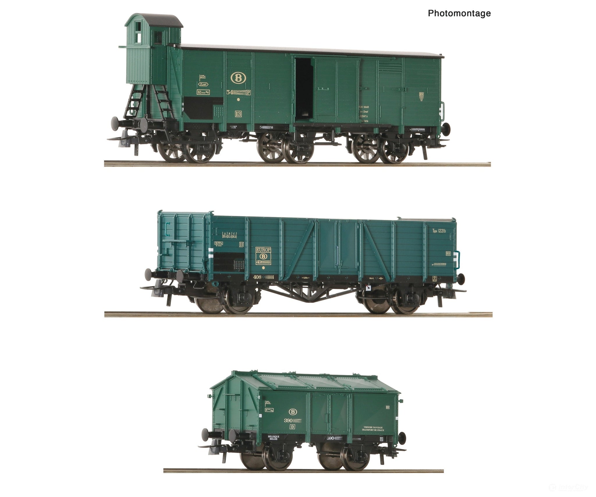 Roco 6600079 Ho 3 Piece Set: Goods Train Sncb European Freight Cars