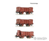 Roco 6600088 Ho 3-Piece Set: Open Goods Wagons Fs European Freight Cars