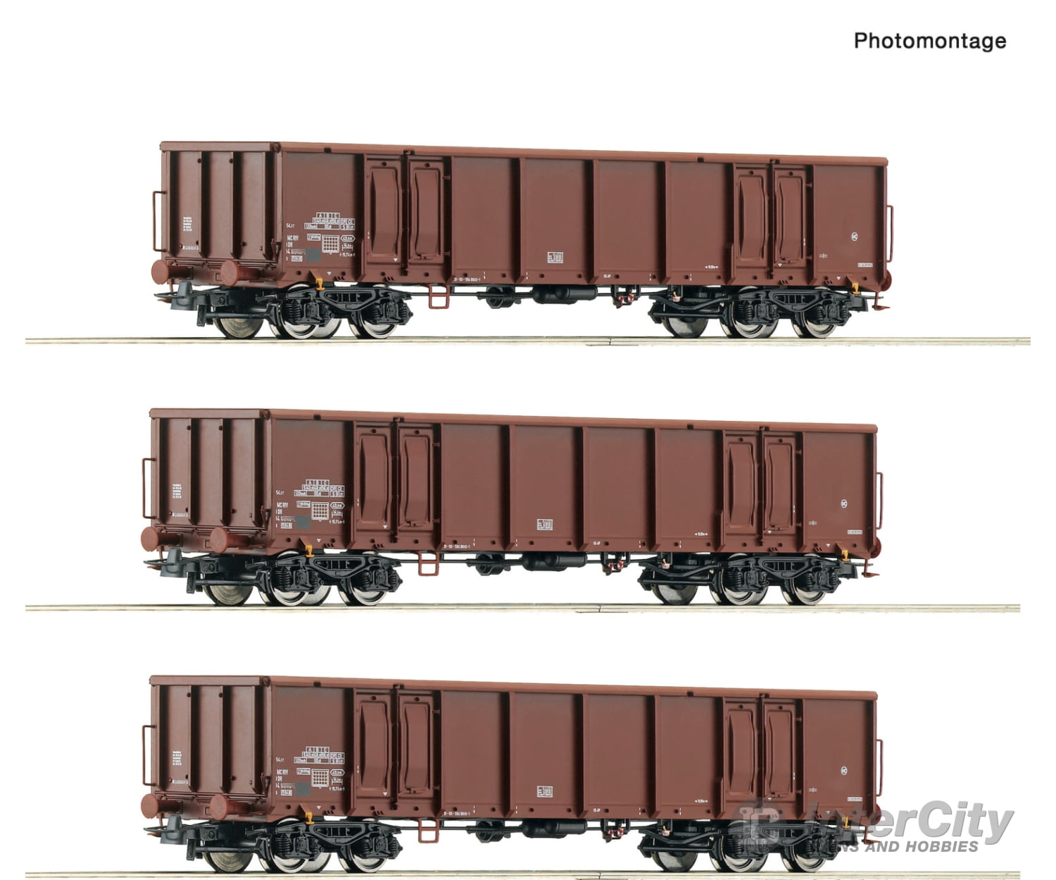 Roco 6600103 Ho 3-Piece Set: Open Freight Wagons Dr Era 4 European Freight Cars