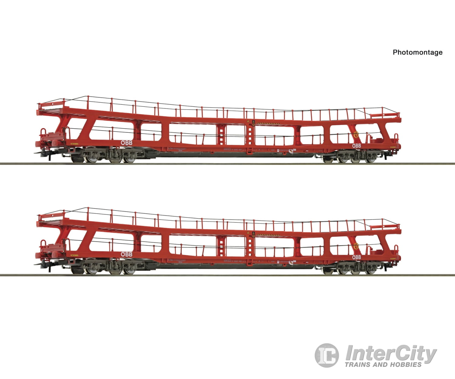 Roco 6600105 Ho 2-Piece Set: Car Transport Wagons Öbb European Passenger Cars