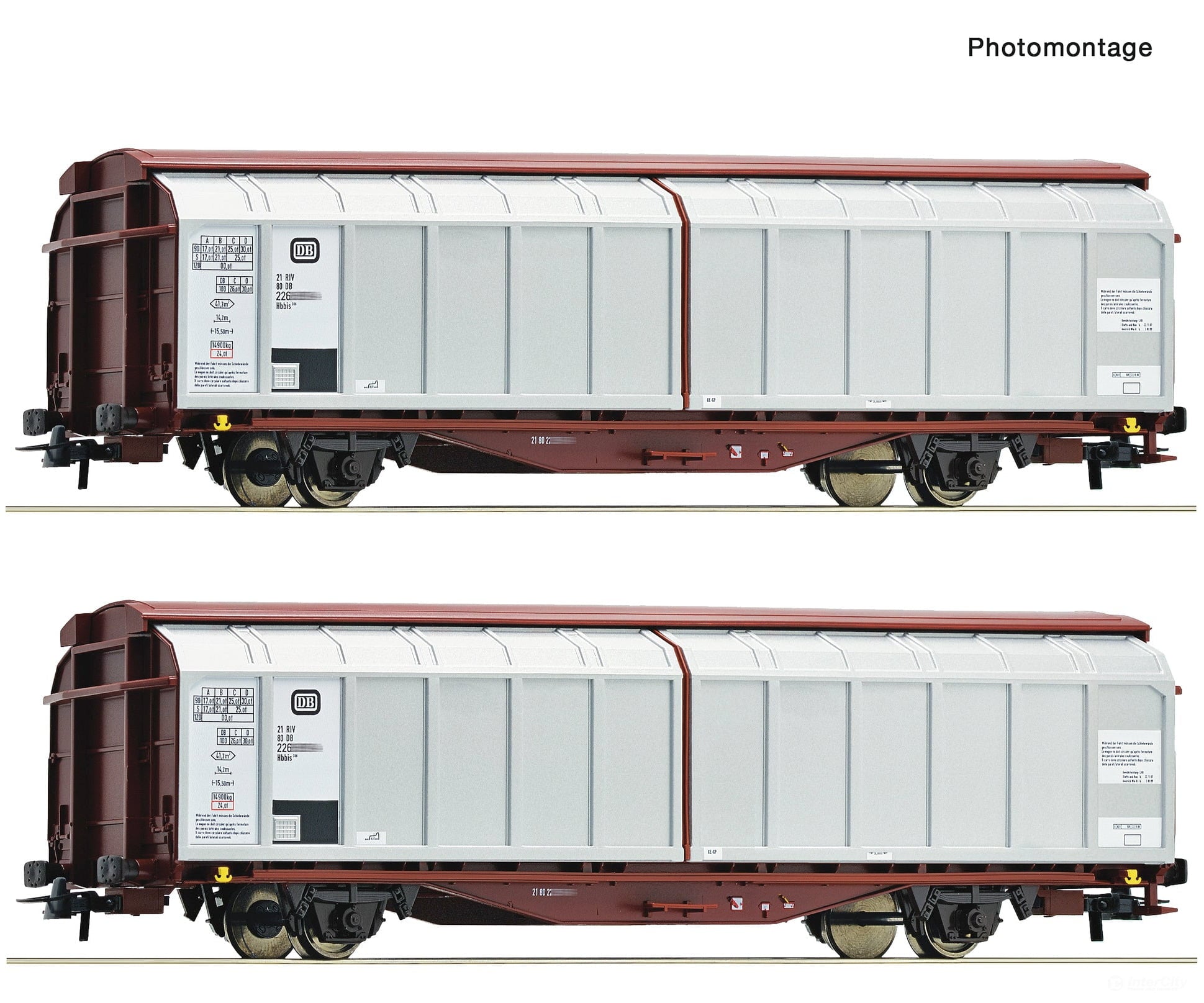 Roco 6600111 Ho 2-Piece Set: Sliding Wall Wagons Db European Freight Cars