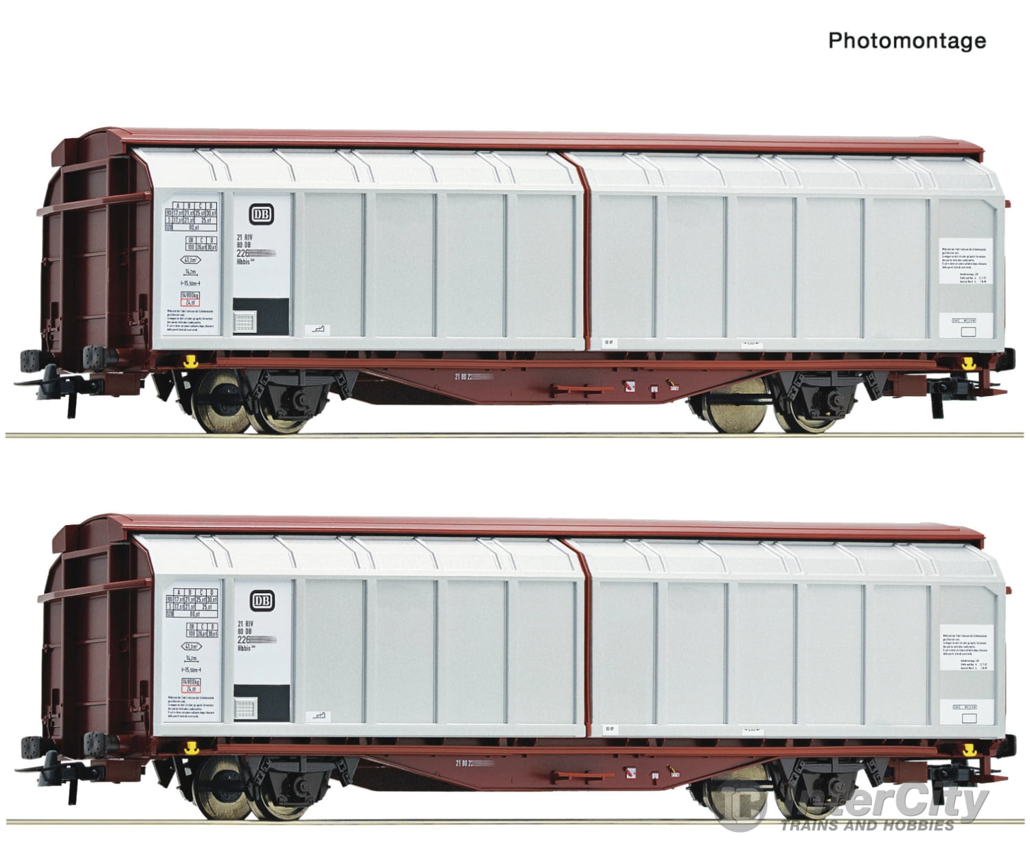 Roco 6600111 Ho 2-Piece Set: Sliding Wall Wagons Db European Freight Cars