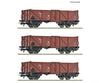 Roco 6600115 Ho 3-Piece Set: Open Goods Wagon Dr European Freight Cars