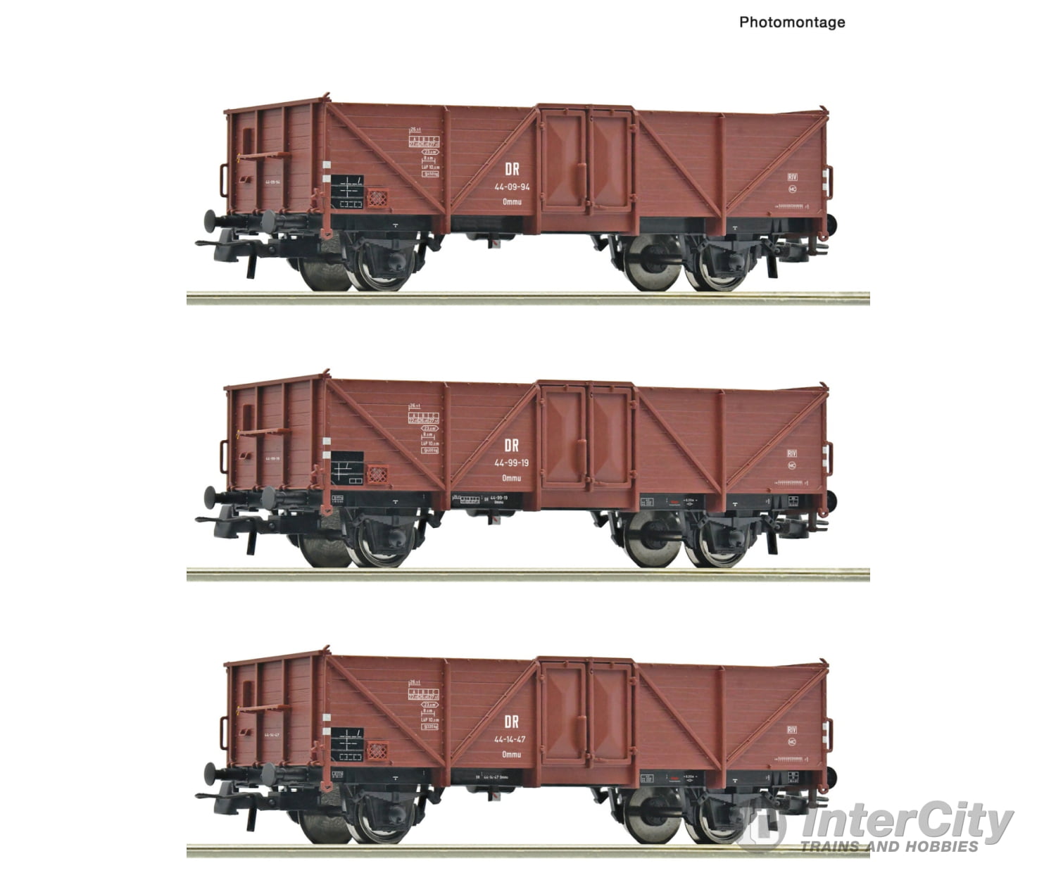 Roco 6600115 Ho 3-Piece Set: Open Goods Wagon Dr European Freight Cars