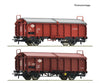 Roco 6600116 HO 2 piece set: sliding roof wagons MAV European Freight Cars