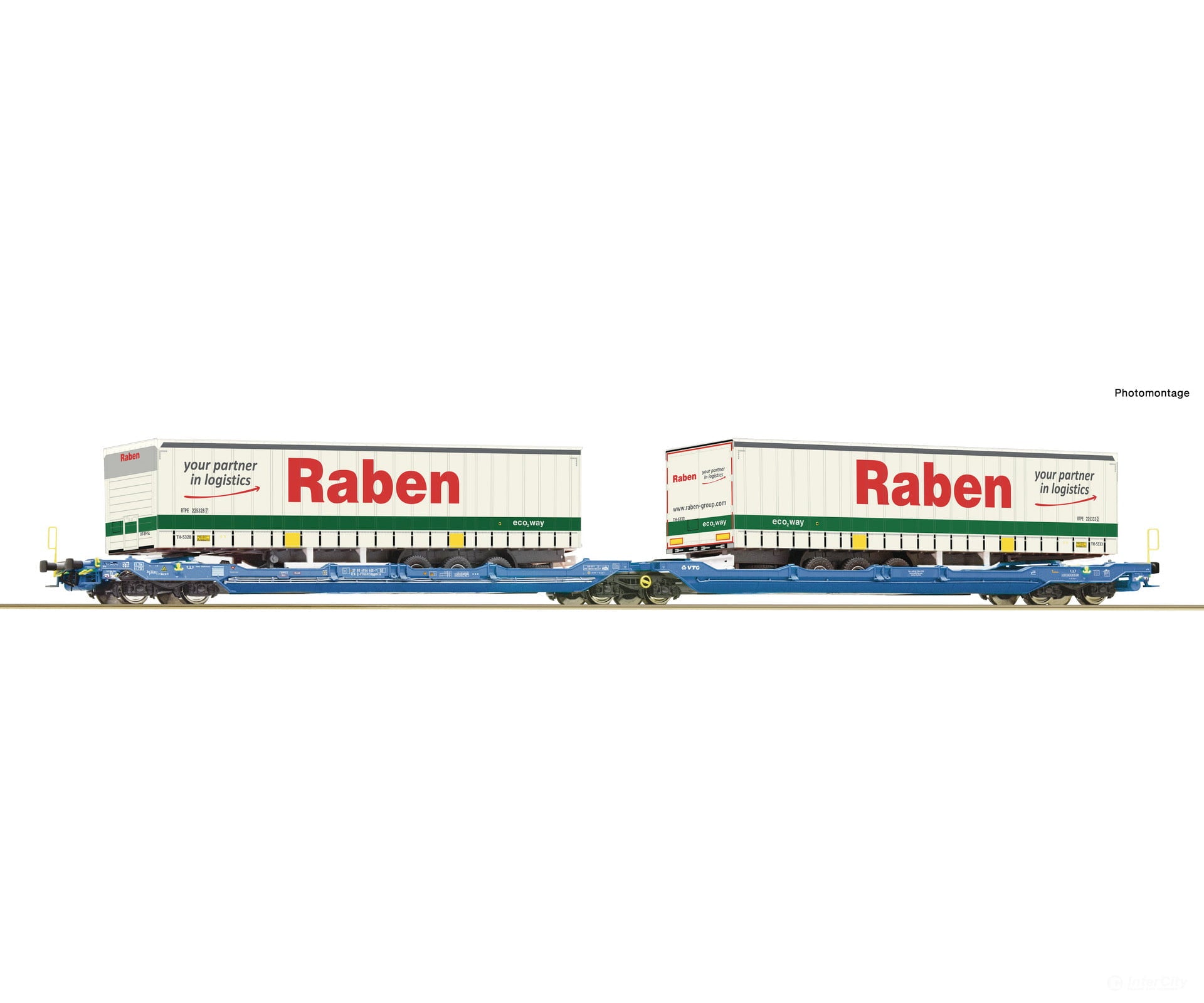 Roco 6600117 Ho Articulated Double-Pocket Wagon T3000E Vtg European Freight Cars