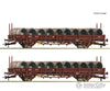 Roco 6600119 Ho 2-Piece Set: Swivel Stake Wagons Sncf European Freight Cars