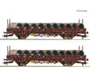 Roco 6600119 Ho 2-Piece Set: Swivel Stake Wagons Sncf European Freight Cars