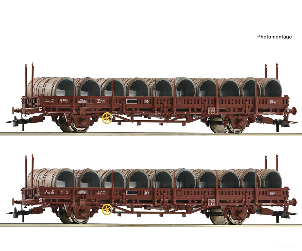 Wagons Roco Ho Roco 6600119 HO 2-piece set: Swivel stake wagons, SNCF