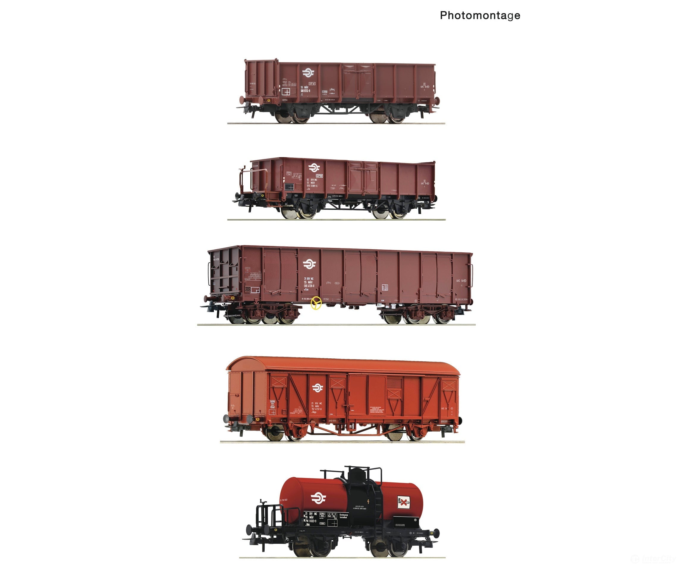 Roco 6600126 Ho 5 Piece Set: Goods Train Mav European Freight Cars