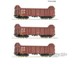 Roco 6600131 Ho 3 Piece Set: Open Goods Wagons Db Ag European Freight Cars