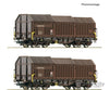 Roco 6600132 Ho 2 Piece Set: Telescopic Hood Wagons Öbb European Freight Cars