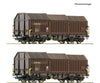 Roco 6600132 Ho 2 Piece Set: Telescopic Hood Wagons Öbb European Freight Cars