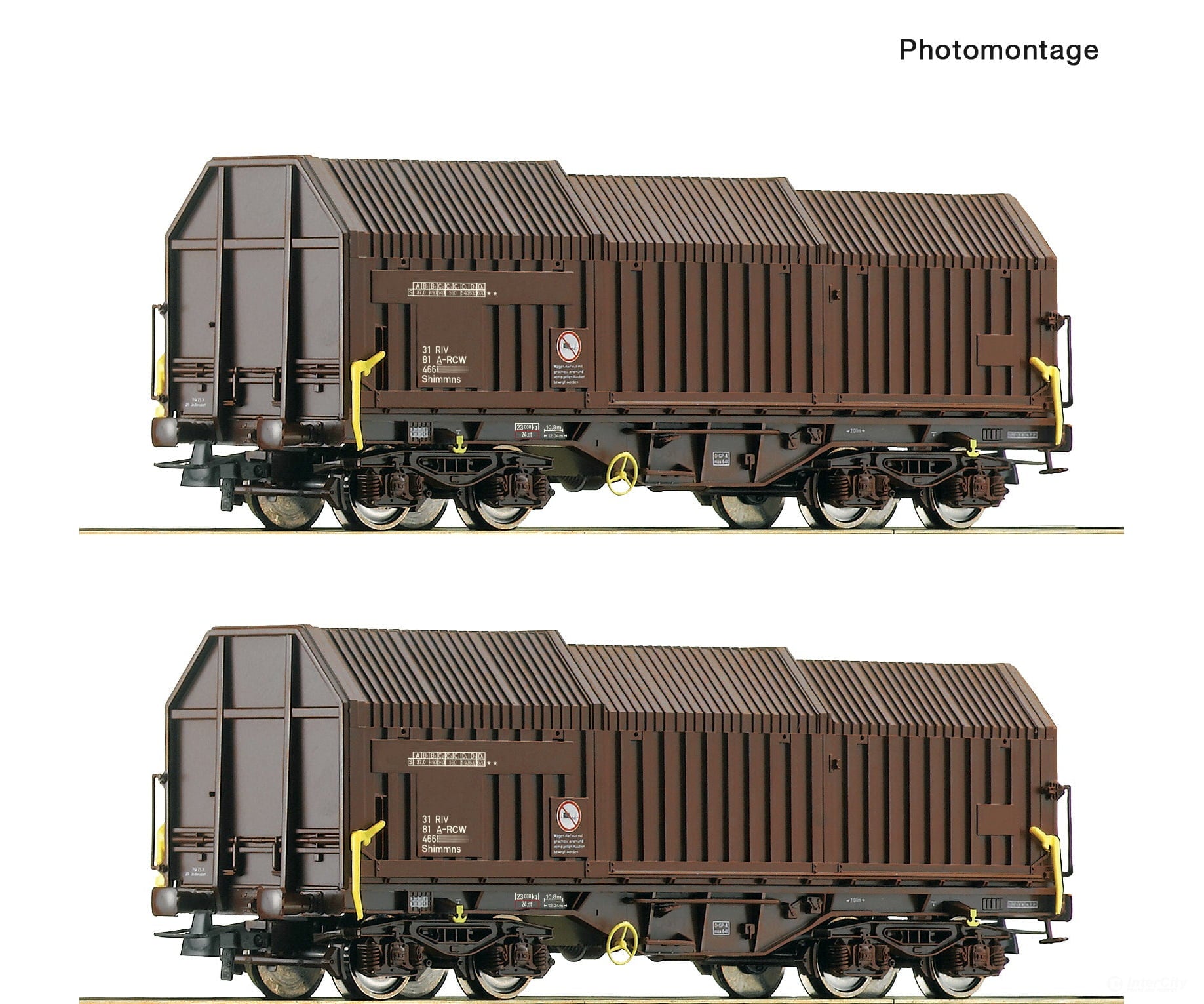 Roco 6600132 Ho 2 Piece Set: Telescopic Hood Wagons Öbb European Freight Cars