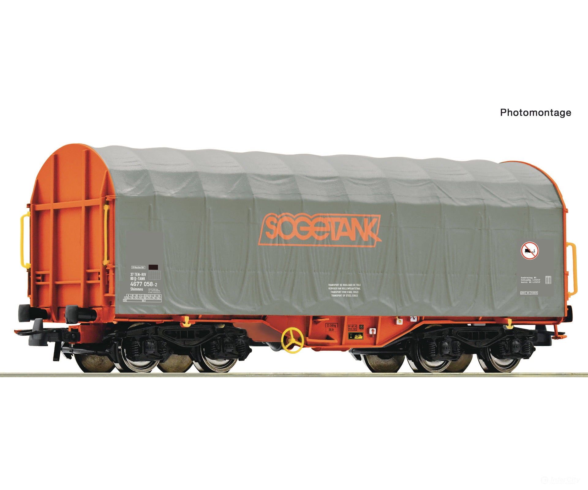 Roco 6600133 HO Slide tarpaulin wagon Sogetank European Freight Cars