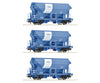 Roco 6600134 Ho 3 Piece Set: Swivel Roof Wagons Duslo European Freight Cars
