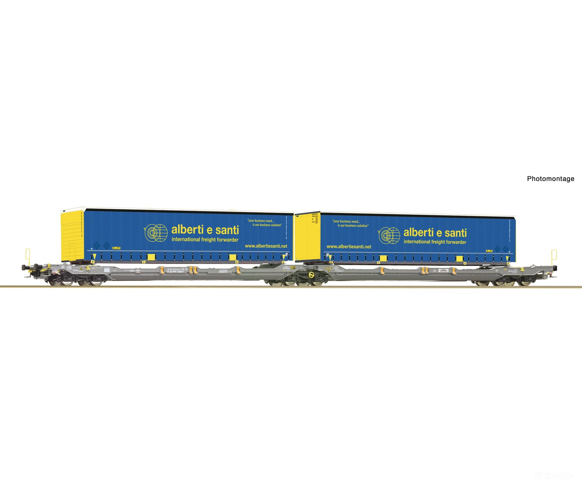 Roco 6600137 Ho Articulated Double-Pocket Wagon T3000E Hupac European Freight Cars