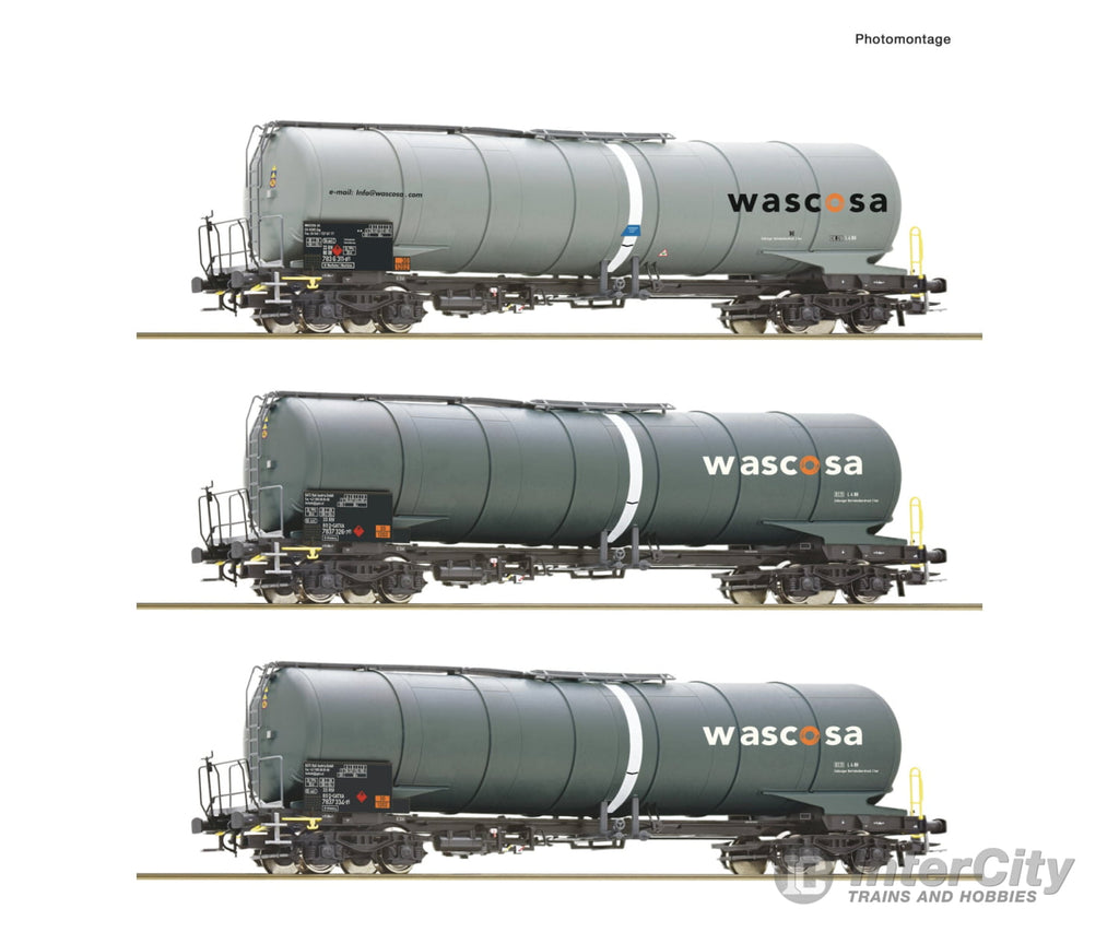 Roco 6600143 Ho 3 Piece Set: Tank Wagons Wascosa European Freight Cars