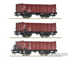 Roco 6600146 Ho 3 Piece Set: Open Goods Wagons Dr European Freight Cars