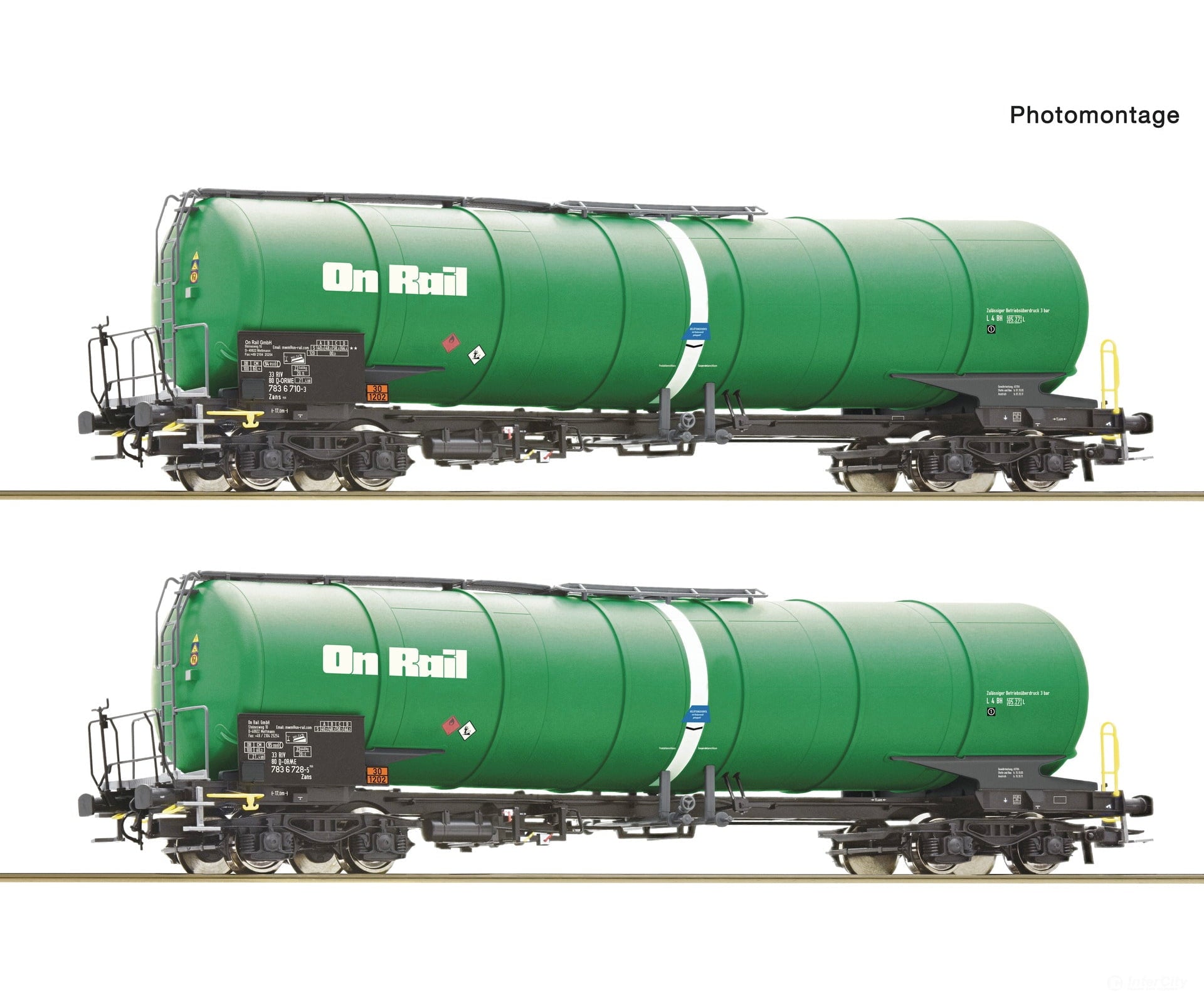 Roco 6600147 Ho 2 Piece Set: Tank Wagons Onrail European Freight Cars