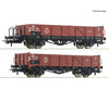 Roco 6600150 Ho 2-Piece Set: Open Freight Wagons Pkp European Freight Cars