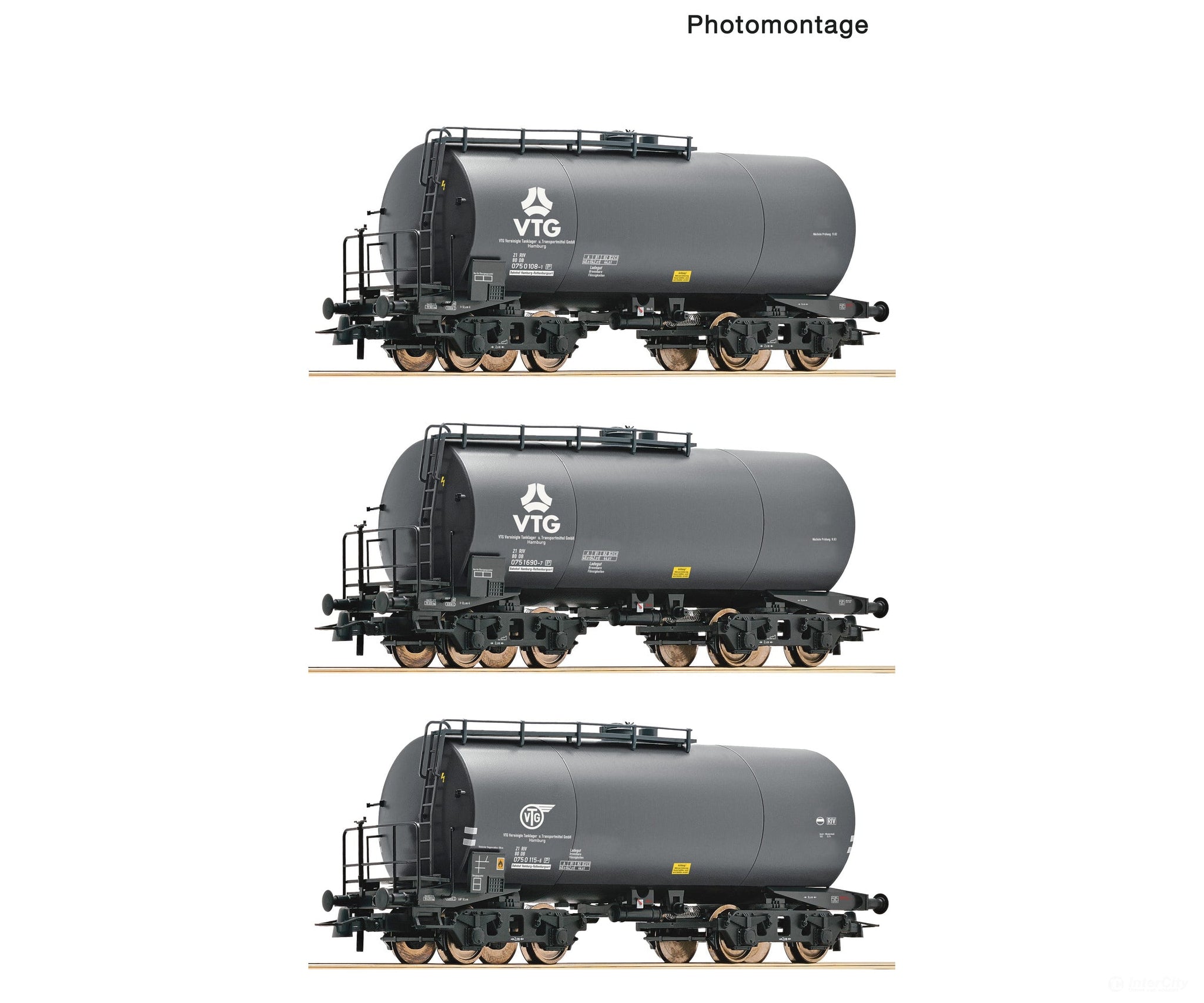 Roco 6600162 Ho 3 Piece Set: Tank Wagons Vtg/Db European Freight Cars