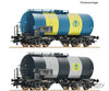 Roco 6600163 Ho 2 Piece Set: Tank Wagons Ömv/Öbb European Freight Cars