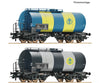 Roco 6600163 Ho 2 Piece Set: Tank Wagons Ömv/Öbb European Freight Cars
