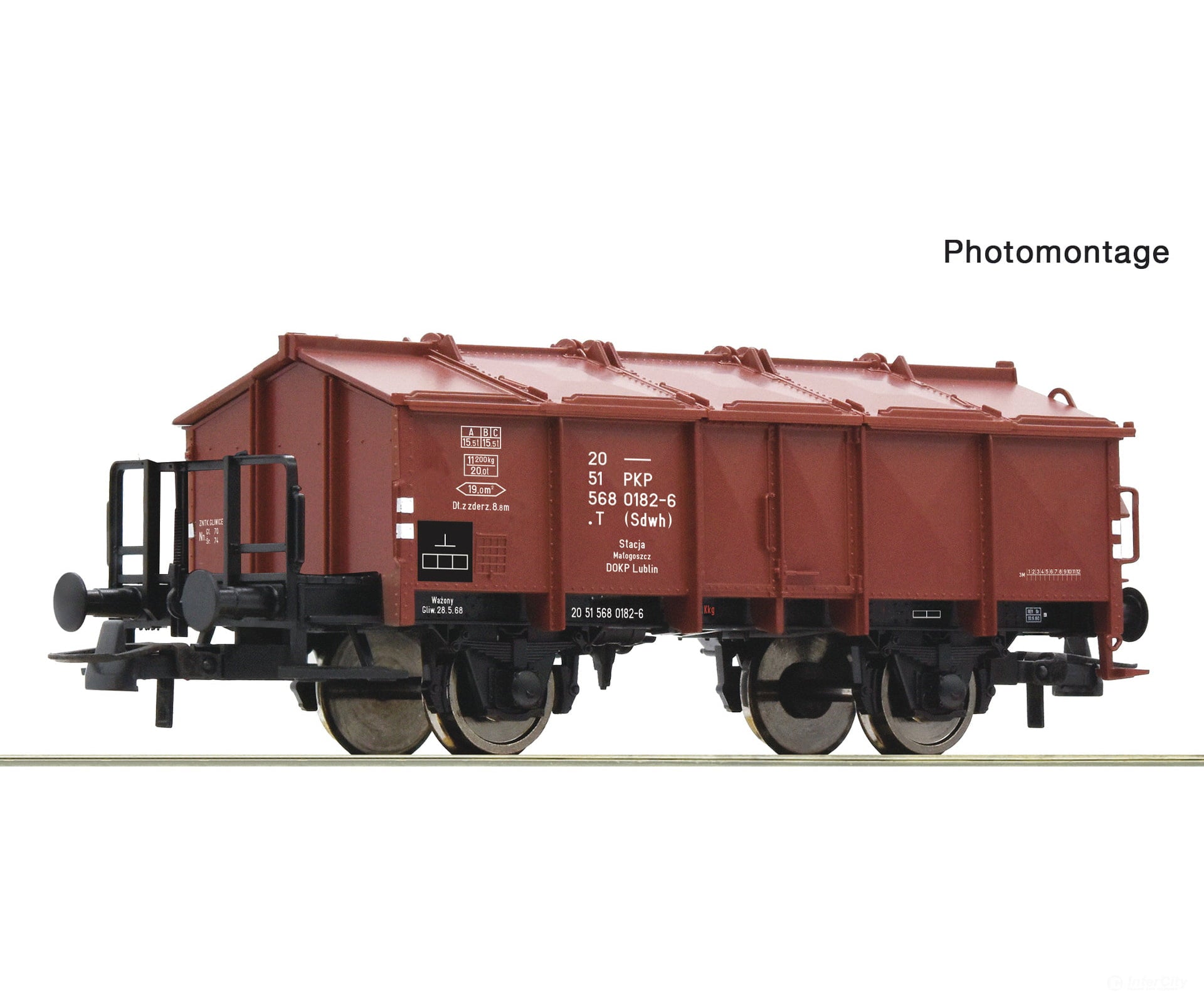 Roco 6600175 Ho Hinged Lid Wagon Pkp European Freight Cars