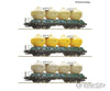 Roco 6600177 Ho 3 Piece Set: Silo Wagons Csd European Freight Cars