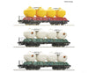 Roco 6600180 Ho 3 Piece Set: Silo Wagons Cd European Freight Cars