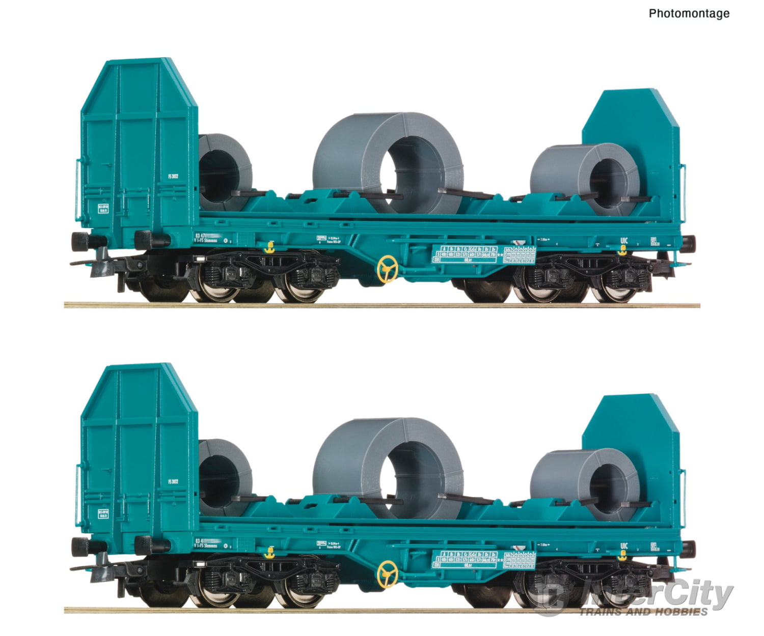 Roco 6600181 HO 2 piece set: Coil transport wagons FS European Freight Cars