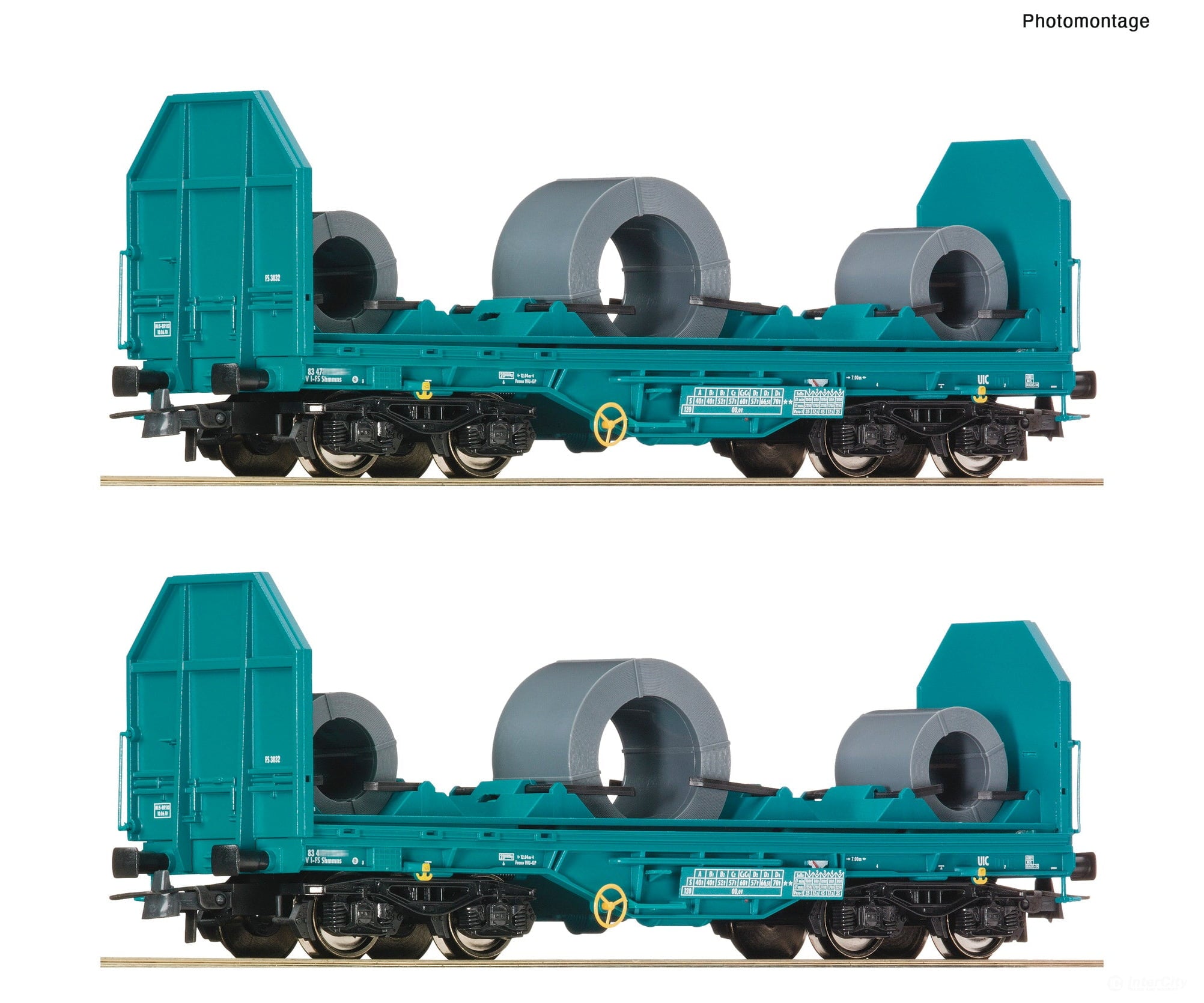 Roco 6600181 HO 2 piece set: Coil transport wagons FS European Freight Cars