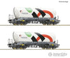 Roco 6600192 Ho 2 Piece Set: Silo Wagons Holcim European Freight Cars