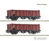 Roco 6600194 Ho 2 Piece Set: Open Goods Wagons Dr European Freight Cars