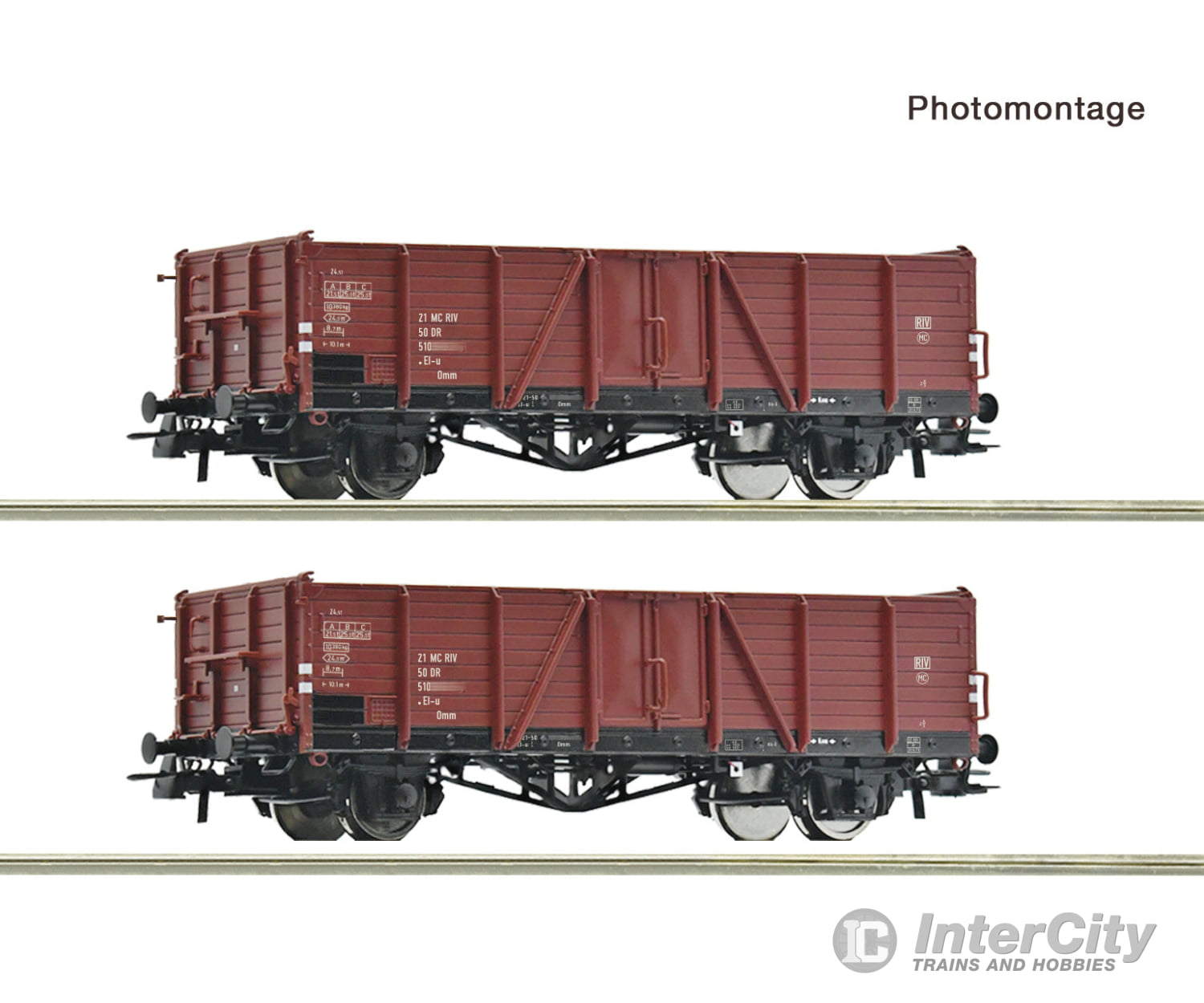 Roco 6600194 Ho 2 Piece Set: Open Goods Wagons Dr European Freight Cars