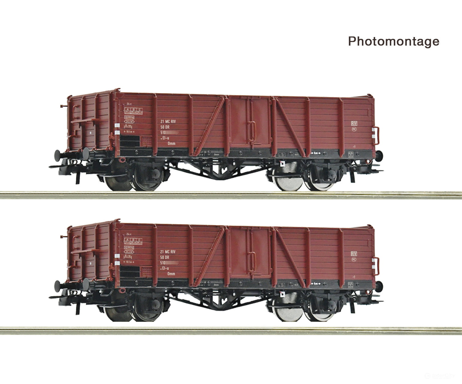 Roco 6600194 Ho 2 Piece Set: Open Goods Wagons Dr European Freight Cars