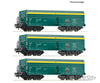 Roco 6600195 Ho 3 Piece Set: Self-Unloading Hopper Wagons Ptkigk European Freight Cars