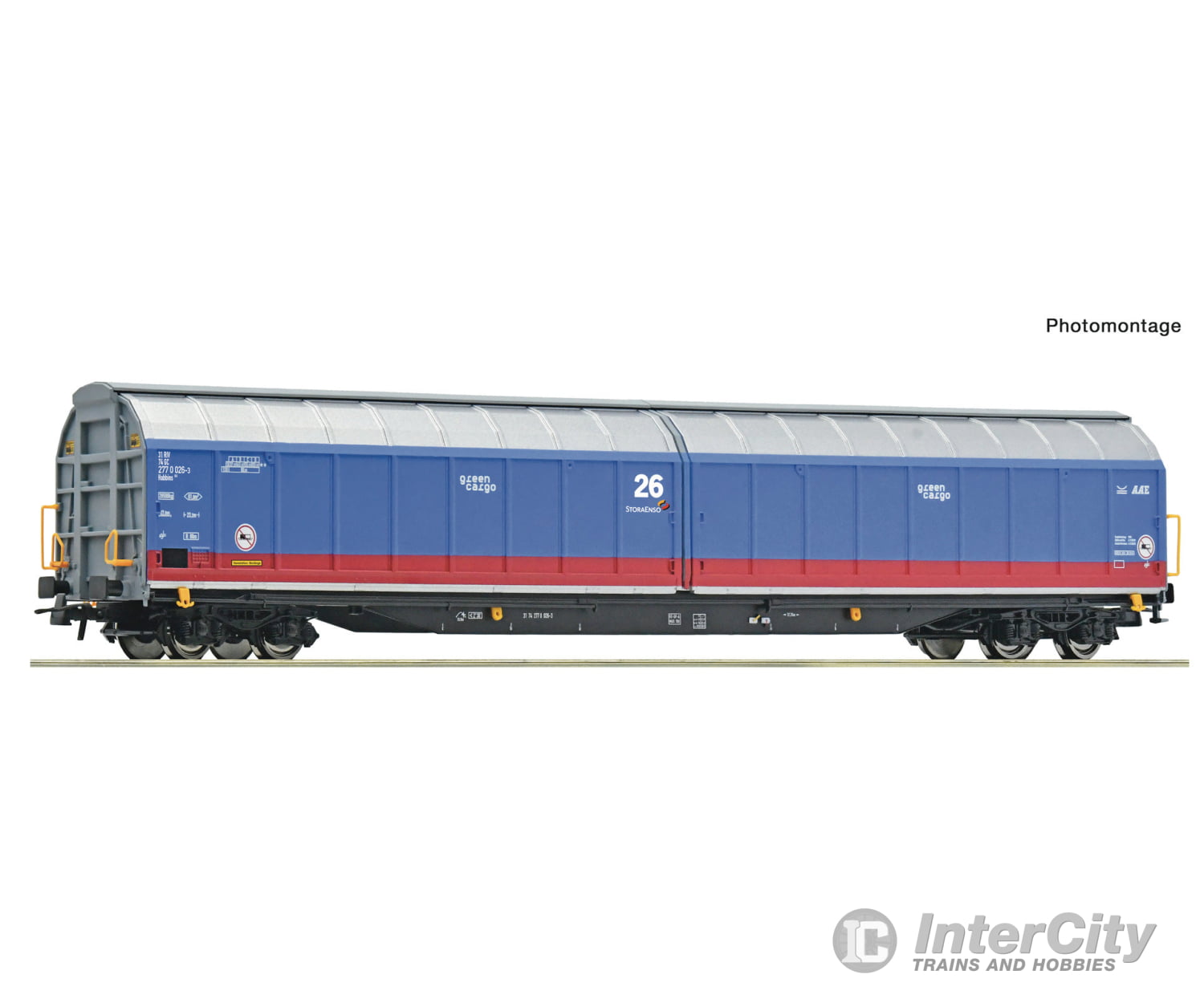 Roco 6600200 Ho Sliding Wall Wagon Green Cargo. European Freight Cars