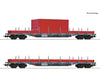 Roco 6600201 HO 2 piece set: Stake wagons DB AG European Freight Cars