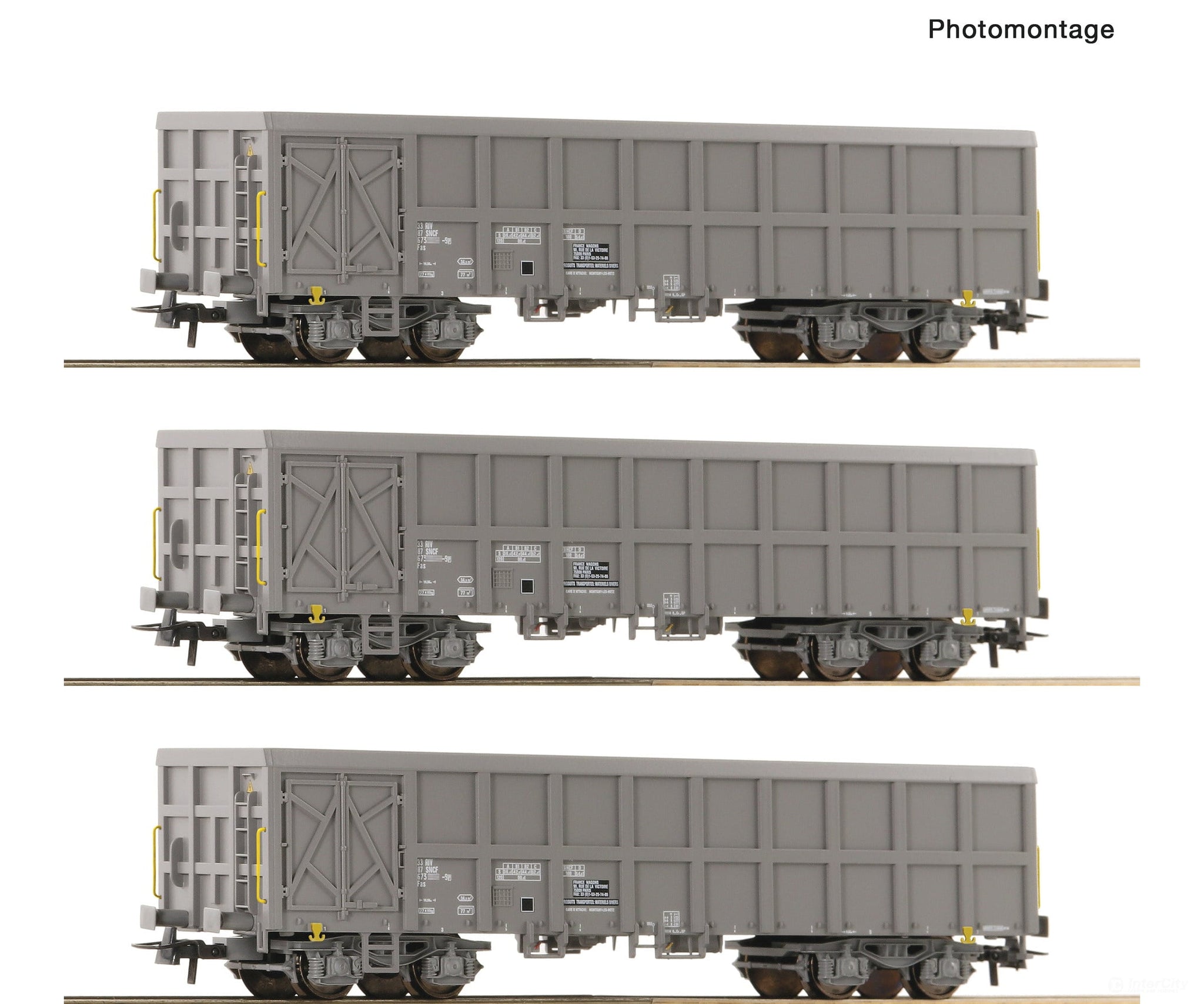 Roco 6600203 Ho 3 Piece Set: Open Goods Wagons Sncf European Freight Cars