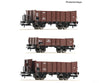 Roco 6600250 HO 3 piece set: Open goods wagons ÖBB European Freight Cars