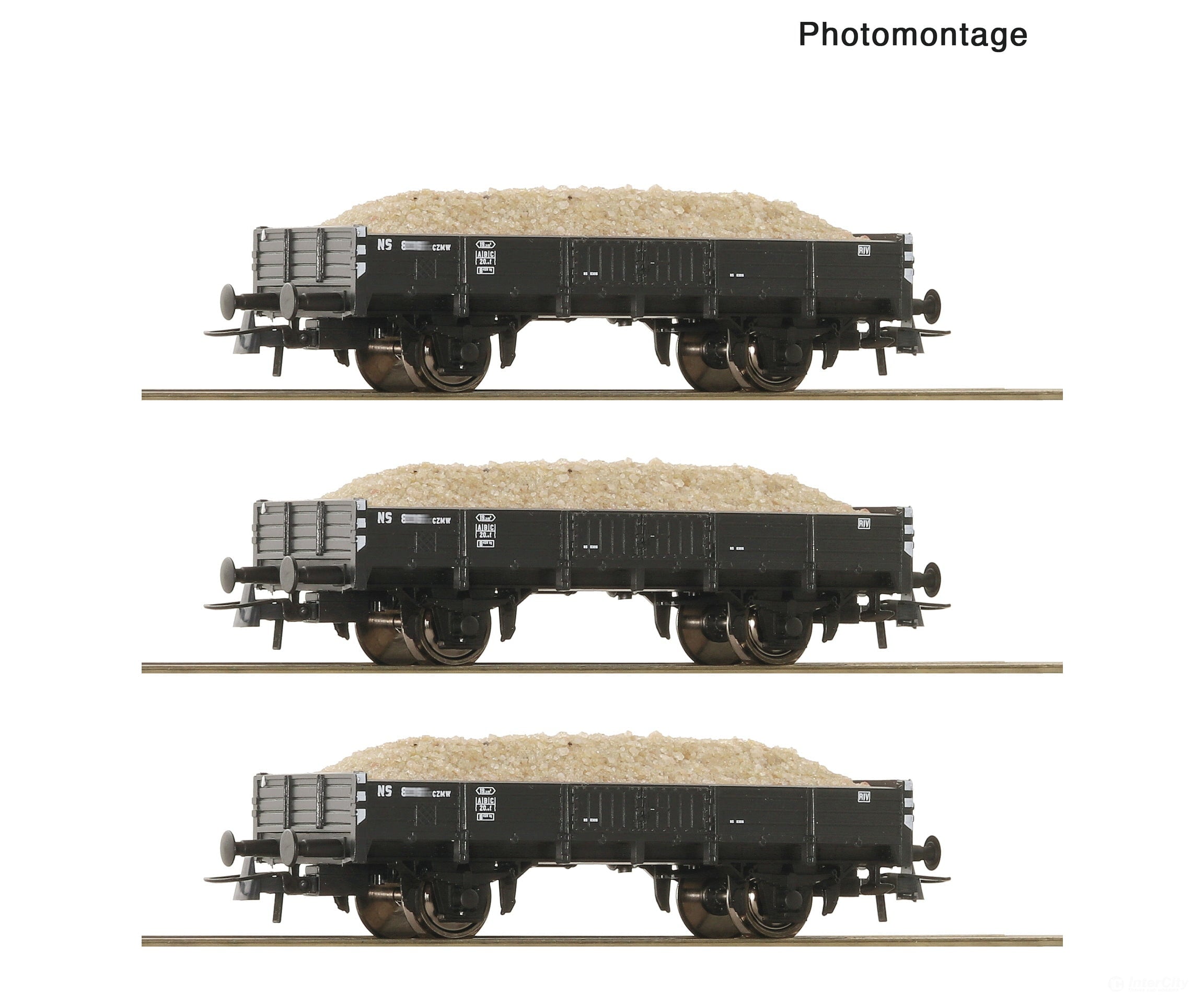 Roco 6600259 HO 3 piece set: Sand wagons NS European Freight Cars