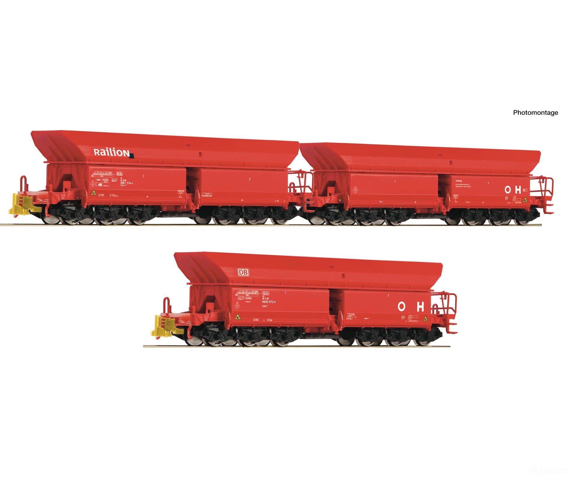 Roco 6600271 HO 3 piece set (2): Ore wagons DB AG European Freight Cars