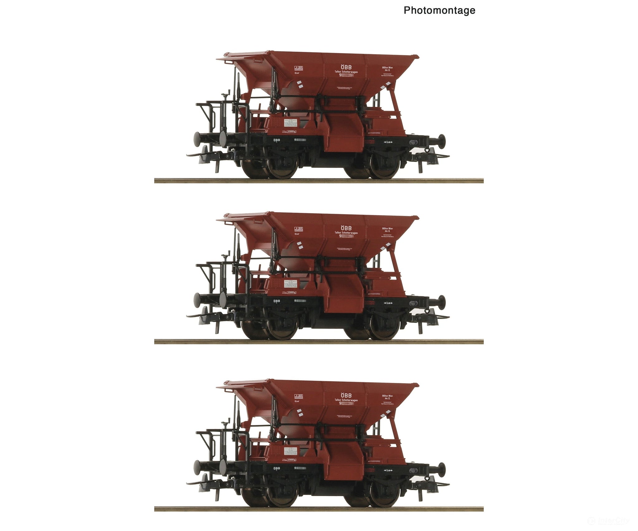 Roco 6600283 HO 3 piece set: Talbot ballast hopper wagons ÖBB European Freight Cars