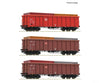 Roco 6600291 HO 3 piece set: Open goods wagons DB AG European Freight Cars