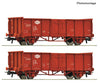 Roco 6600301 HO 2 piece set: Open goods wagons MAV European Freight Cars