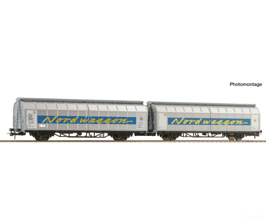Wagons Roco Ho Roco 6600311 HO Sliding-wall wagon double unit, Transwaggon