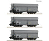 Roco 6600325 HO 3 piece set: Self-unloading hopper wagons CSD European Freight Cars