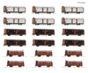 Roco 6600340 HO 18 piece display: Marshalling yard/sliding roof/sliding wall wagons DB European Freight Cars
